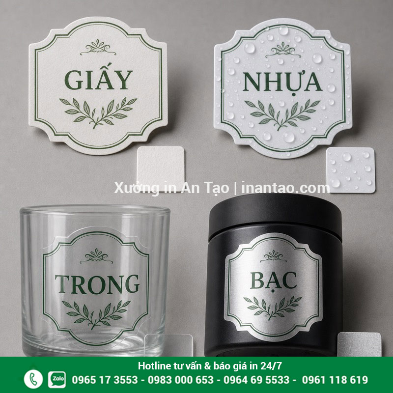 So sánh chất liệu decal giấy nhựa trong và bạc