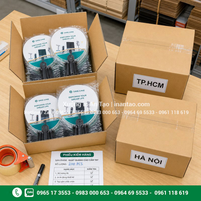 Đóng gói giao quạt giấy tại TP.HCM và Hà Nội Đóng gói quạt giấy cầm tay giao Thành phố Hồ Chí Minh và Hà Nội