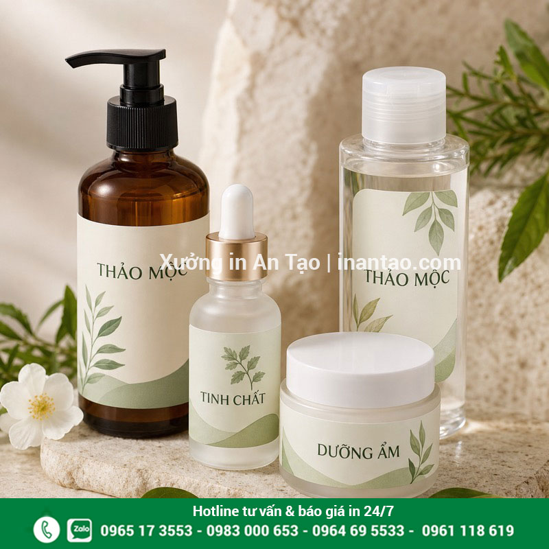 In decal tem nhãn mỹ phẩm chống ẩm dán chai lọ
