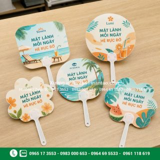 Quạt giấy in logo theo yêu cầu, thiết kế đẹp, giá tại xưởng
