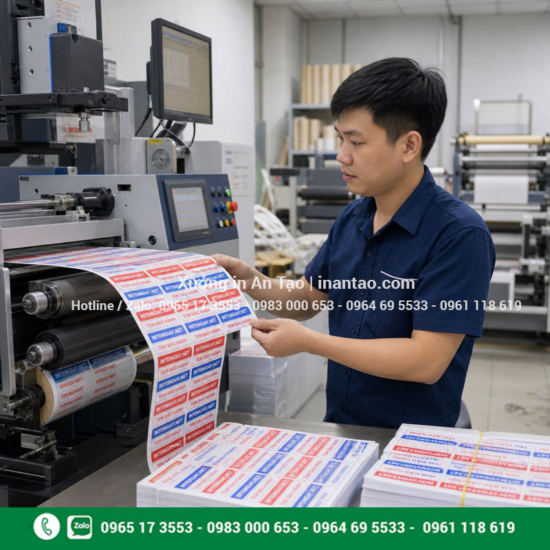 Xưởng in tem bảo hành sản xuất tem nhãn theo yêu cầu