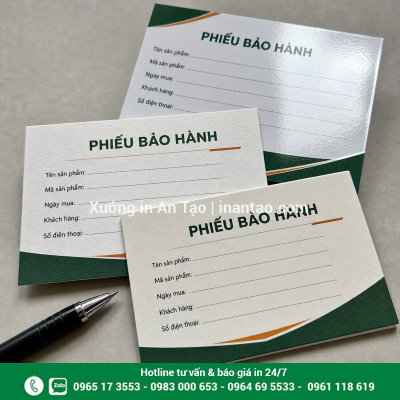 So sánh giấy Fort Couche và Bristol để in phiếu bảo hành