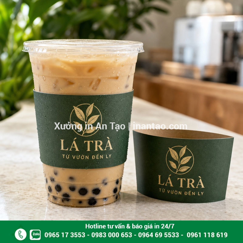 Cover ly nhựa in logo cho cốc trà sữa lạnh