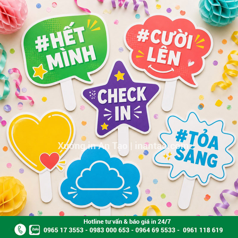 Nhiều mẫu hashtag sự kiện check-in hình dáng đa dạng