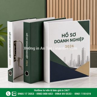 In bìa còng theo yêu cầu, bền đẹp và đúng nhận diện