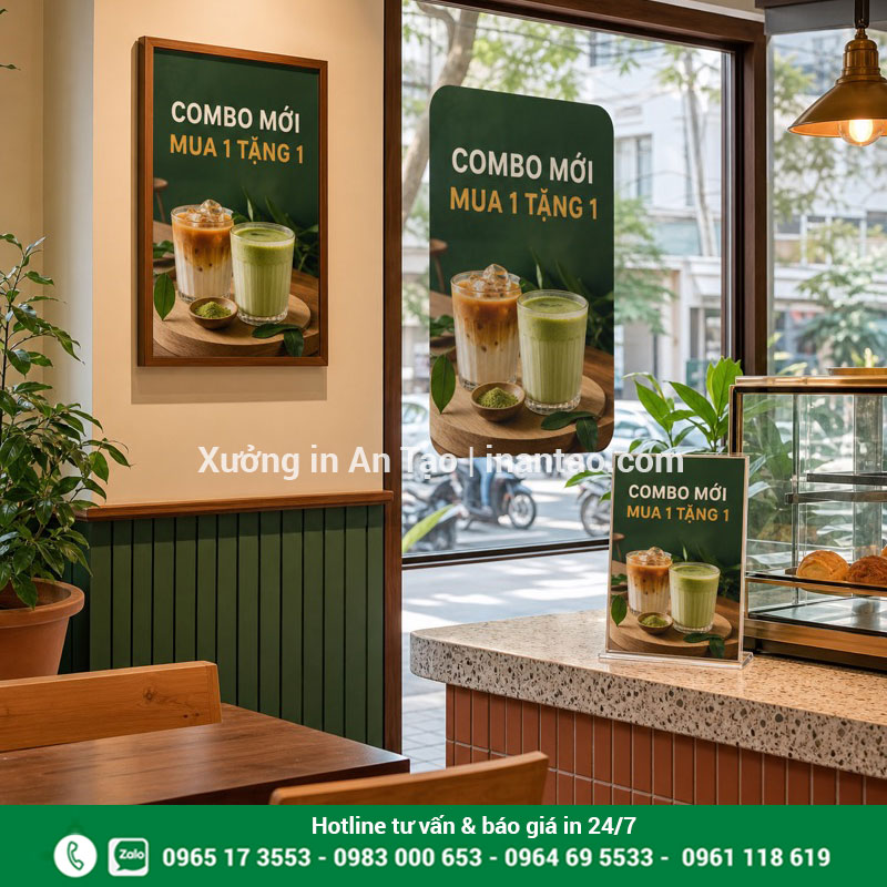 Ứng dụng in poster quảng cáo tại tphcm trong quán cà phê