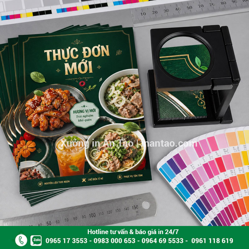 Kiểm tra màu sắc và đường cắt khi in ấn tờ rơi