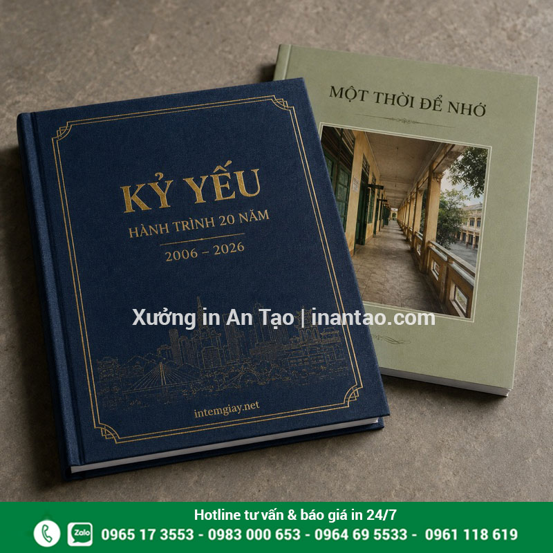 So sánh bìa kỷ yếu ép kim và bìa in cán mờ Bìa kỷ yếu xanh đậm ép kim cạnh mẫu bìa mềm màu xanh nhạt