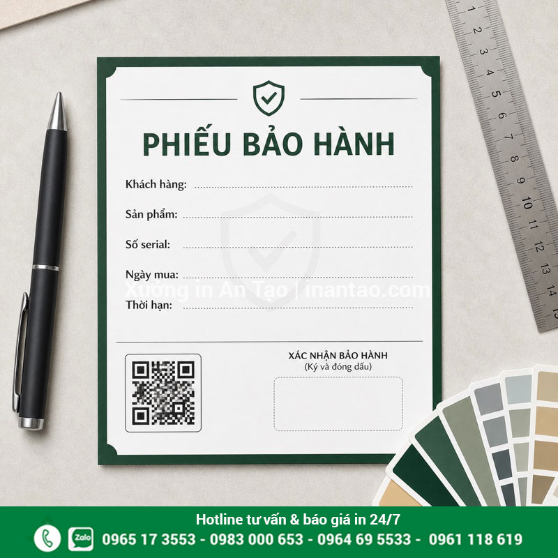 Bố cục nội dung cần có khi in phiếu bảo hành