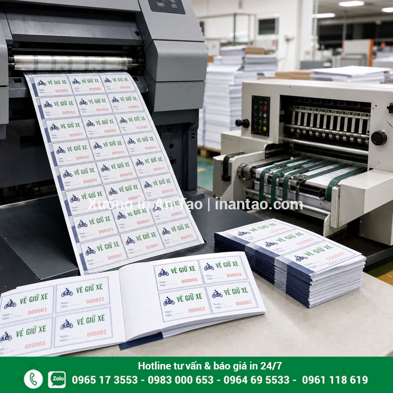 Quy trình in vé xe và gia công tại xưởng